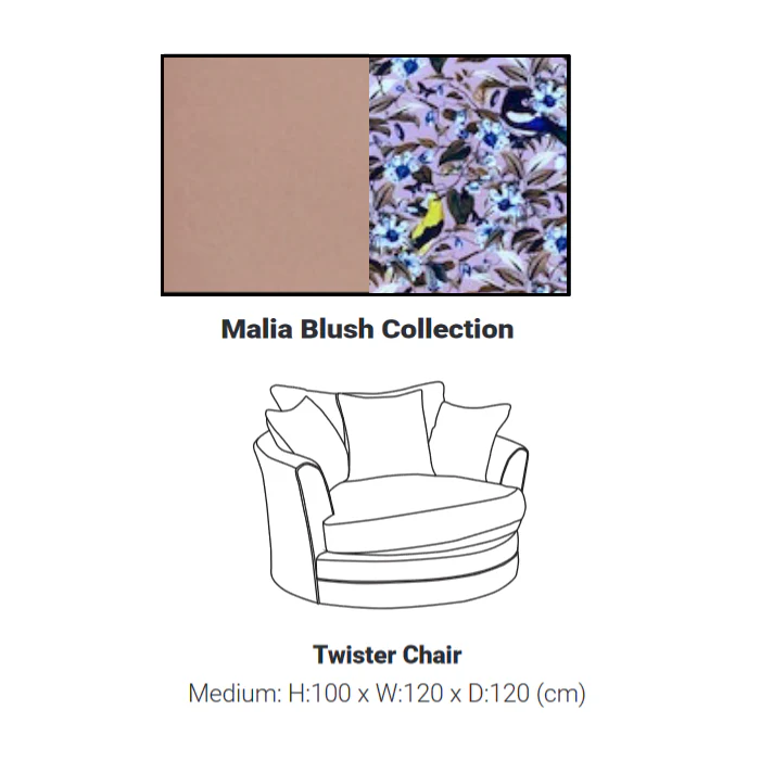 Rene Collection Fabric Swivel Chair - Available In A Choice Of Fabrics