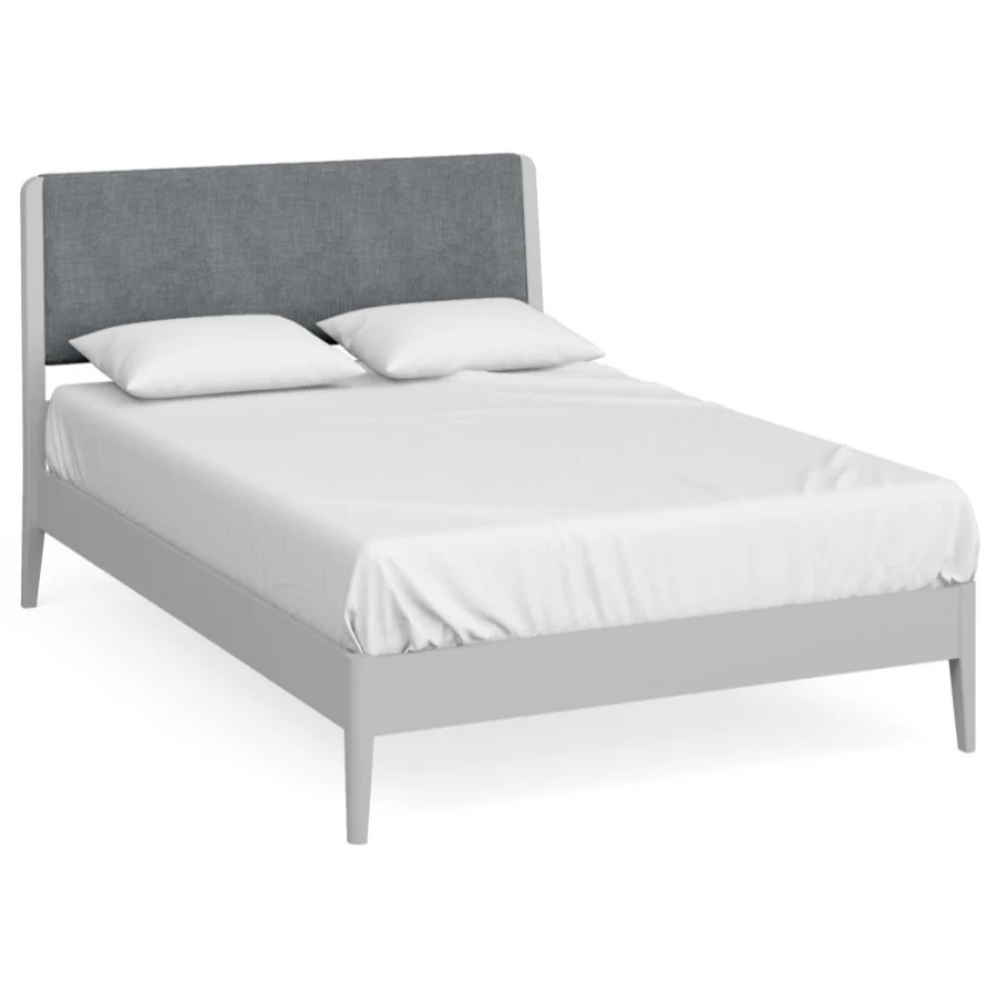 Stowe Silver Grey 4ft 6in Double Bed, Low Foot End with Panelled Headboard