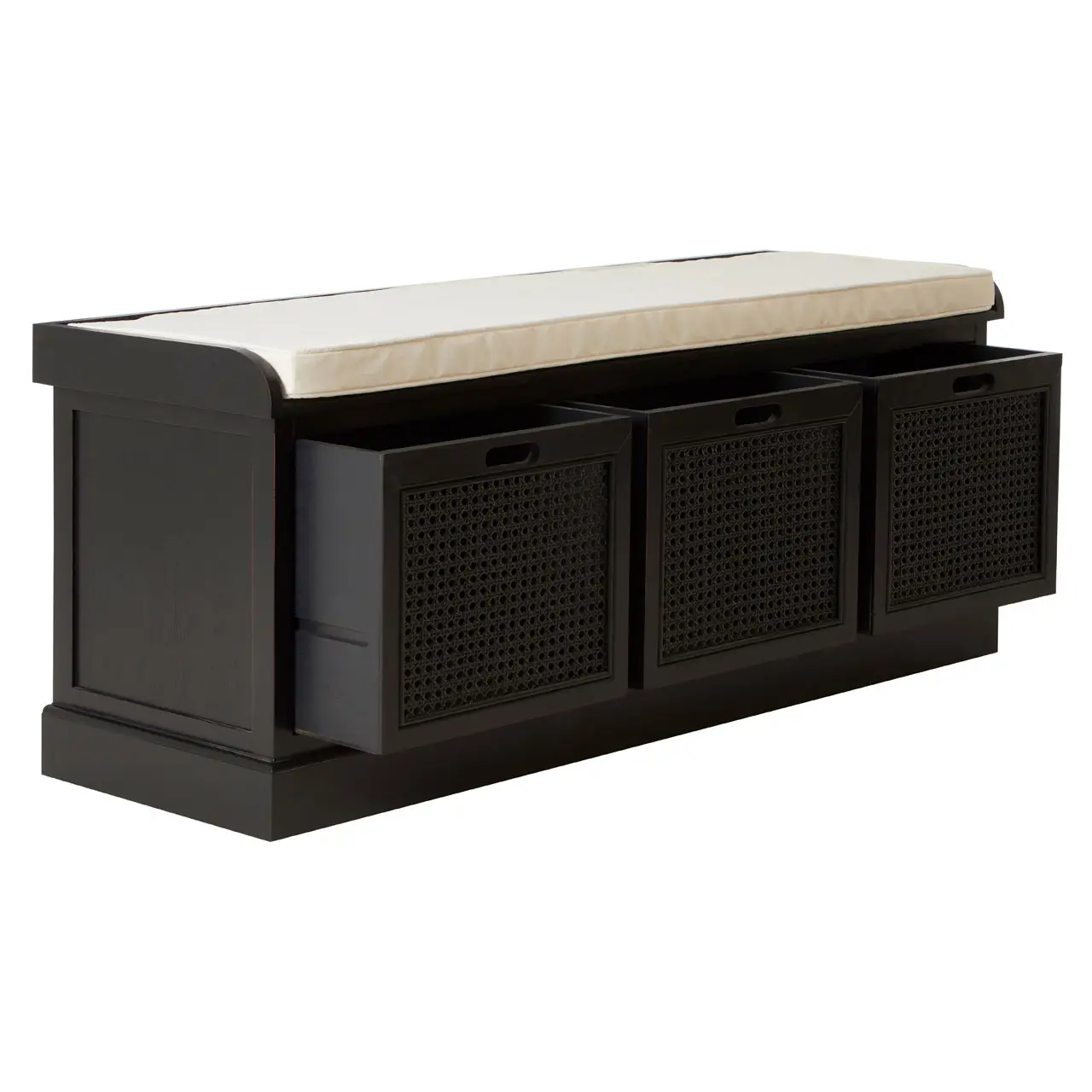 Heritage Black Storage Hall Bench Seat