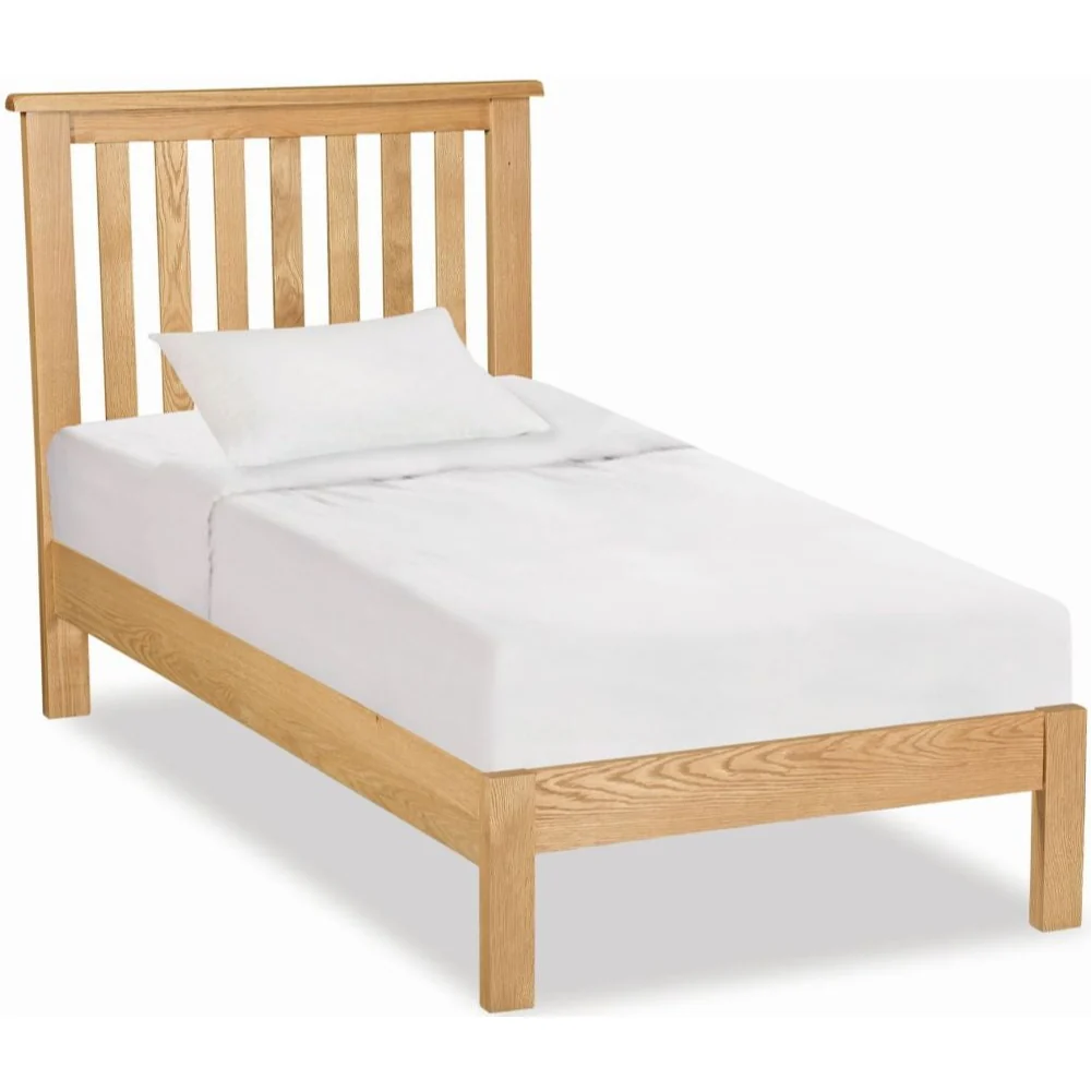 Addison Lite Natural Oak 3ft Low Foot End Slatted Bed Frame