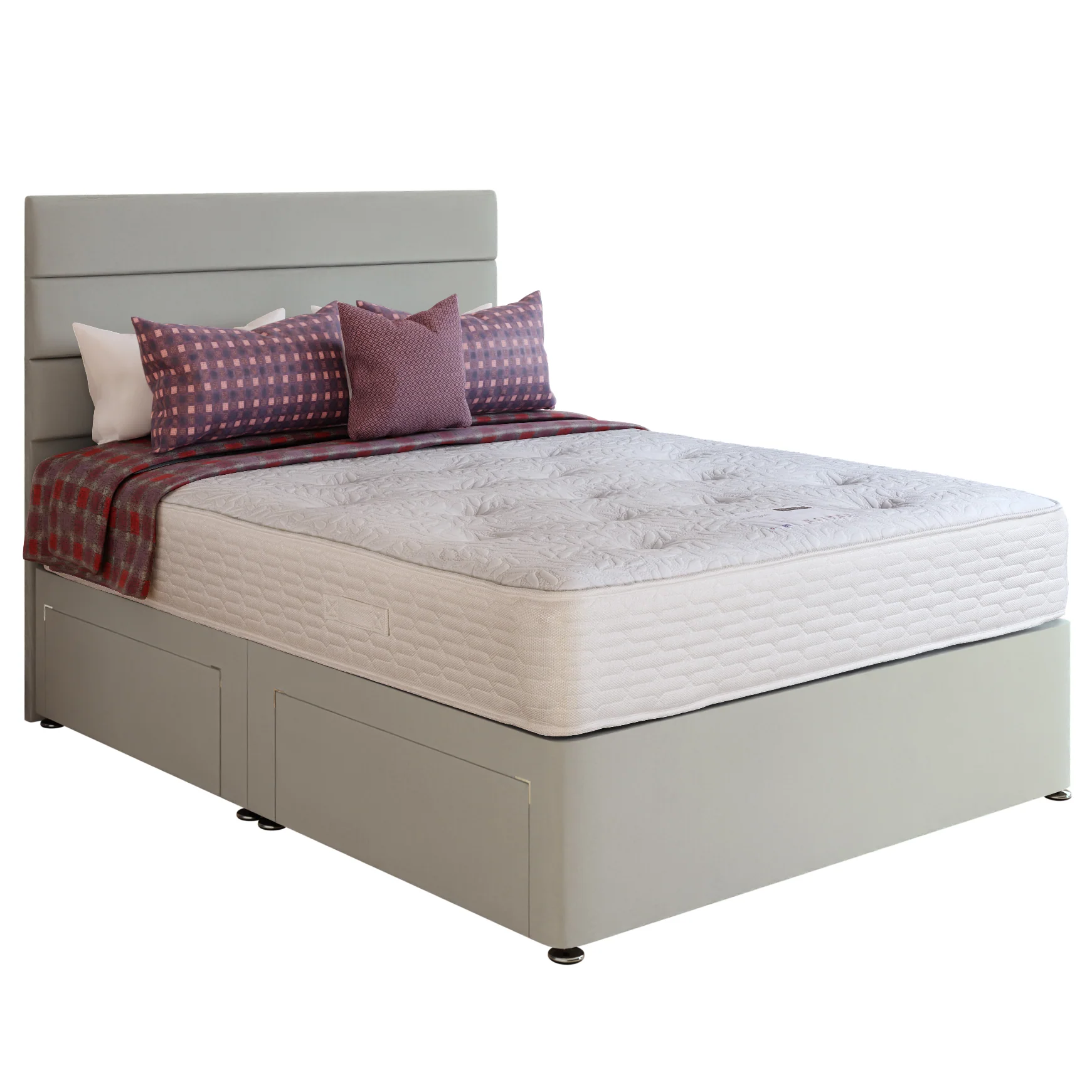 Belgravia Cool Tech Orthopaedic Divan Bed Set - Base + Mattress + Headboard - Choice Of Sizes & Fabrics