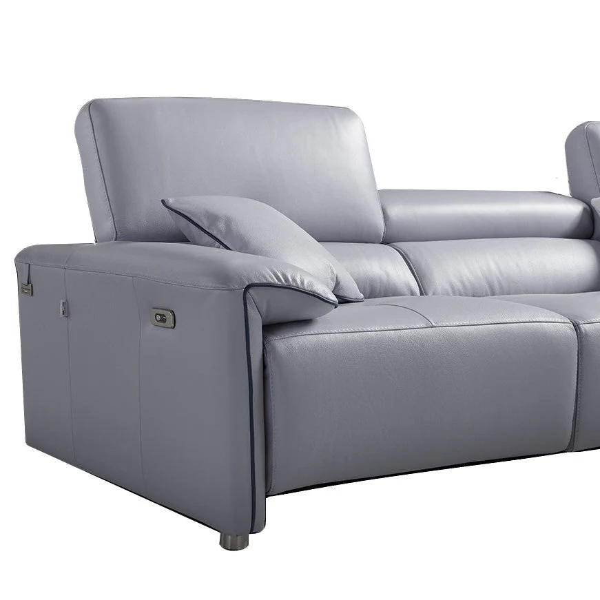 Brooklyn Italian Leather Power Recliner Corner Chaise End Sofa - Various Options