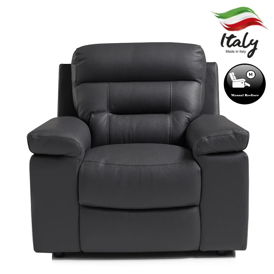 Amalfi Full Grain Italian Leather Recliner Armchair - Choice Of Manual Or Power