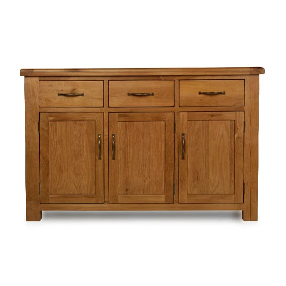 Earlswood Oak 3 Drawer 3 Door Sideboard