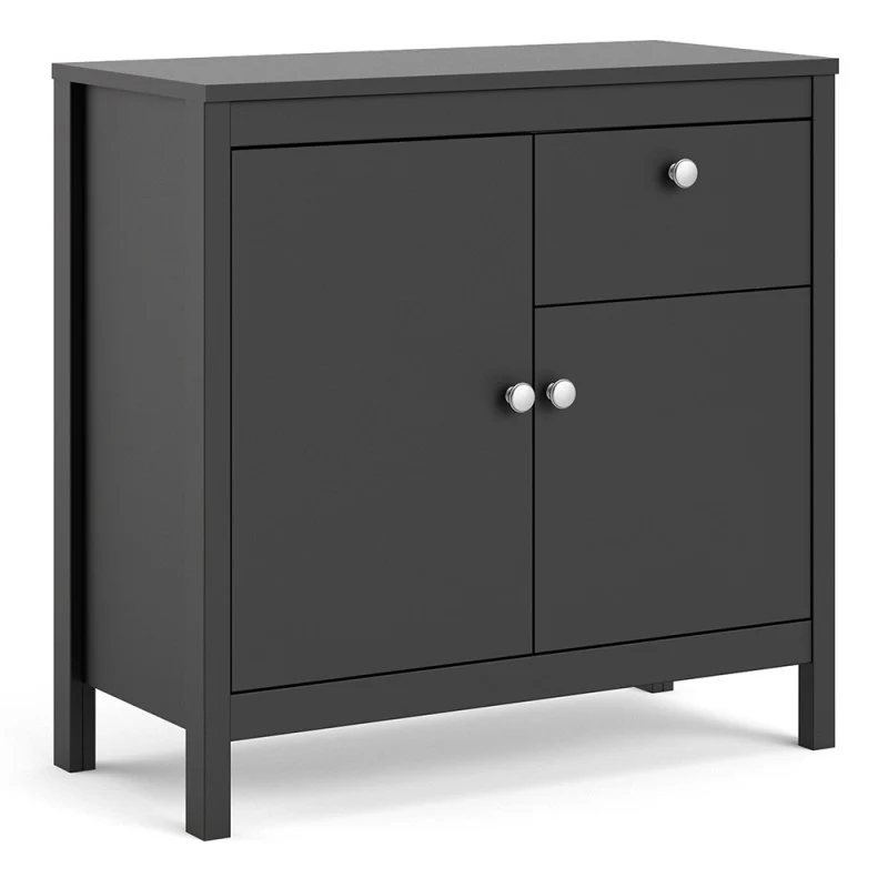 Madrid 2 Door 1 Drawer Sideboard - Matt Black