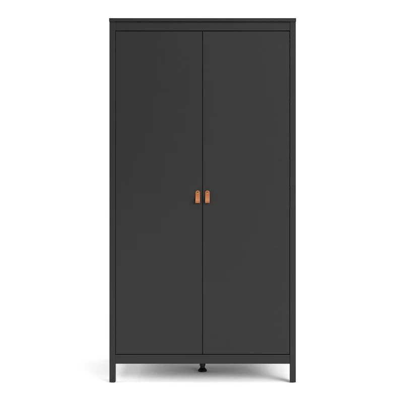 Barcelona 2 Door Wardrobe - Matt Black