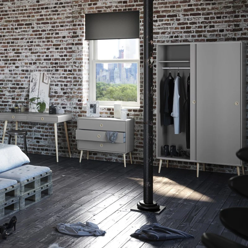 Softline Sliding 2 Door Wardrobe - Grey