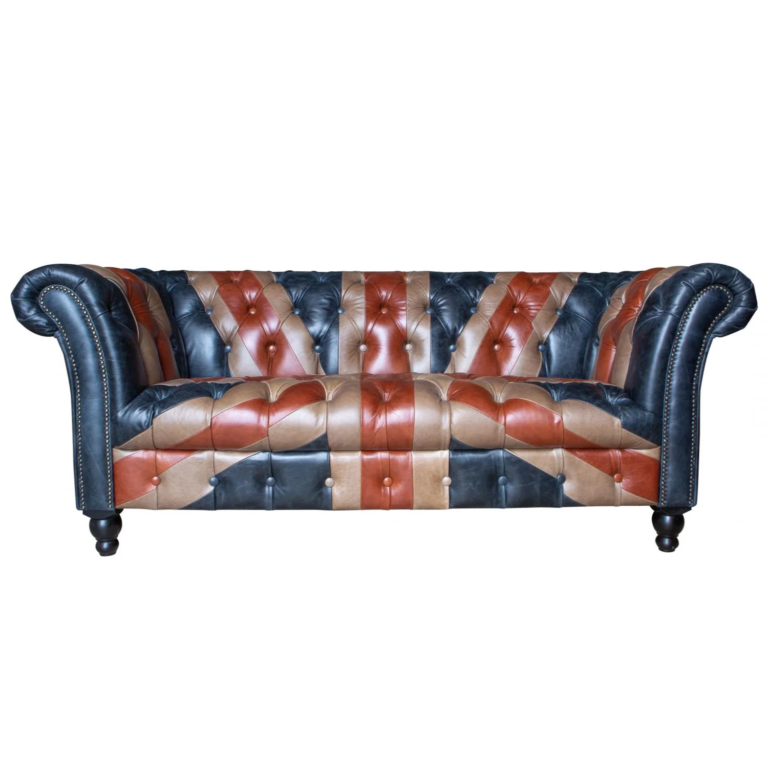 Union Jack Vintage Leather Buttoned Chesterfield Sofa Collection