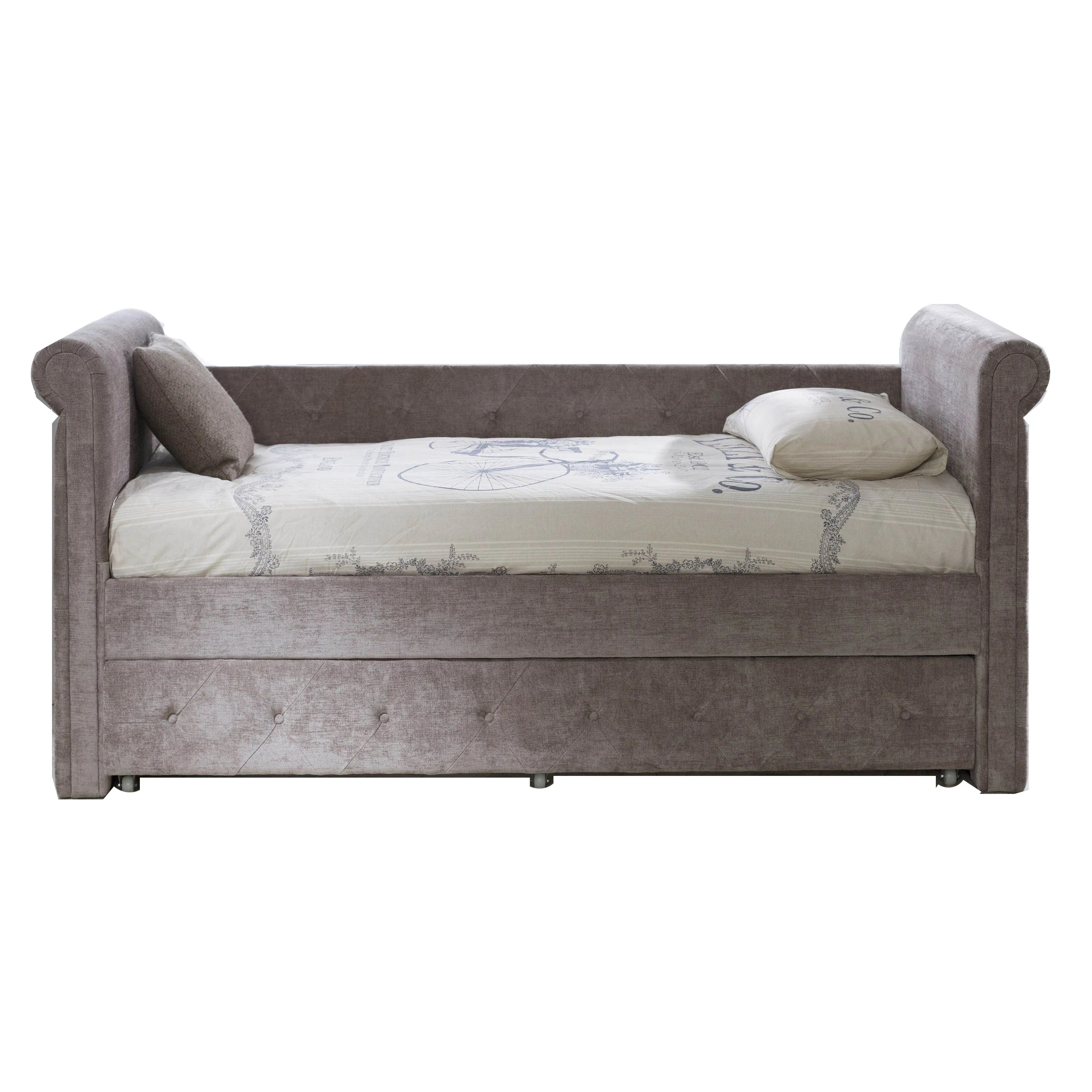 Mink Velvet Day Bed With Trundle
