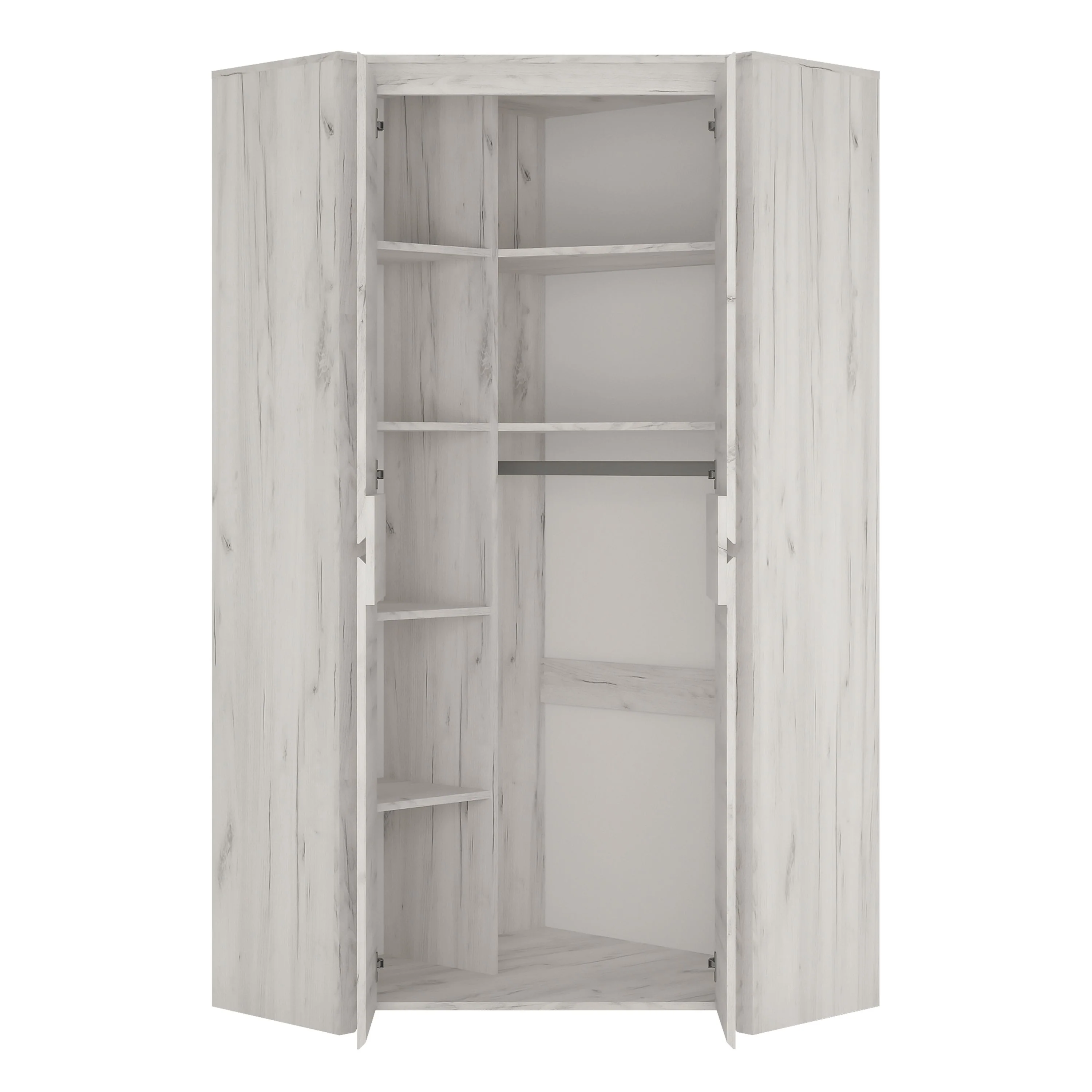 Angelica Corner Fitted Wardrobe - White Oak