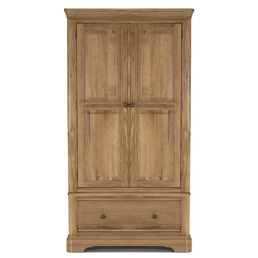 Chambery Natural Oak 2 Door 1 Drawer Wardrobe