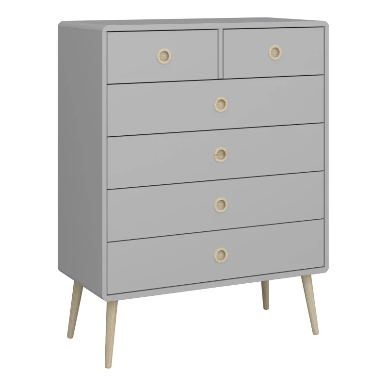 Softline 2 Over 4 Chest Of Drawers - Grey