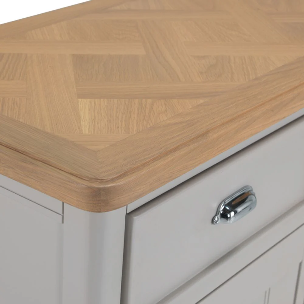 Sunbury Oak And Grey Painted Large Sideboard With Wine Rack