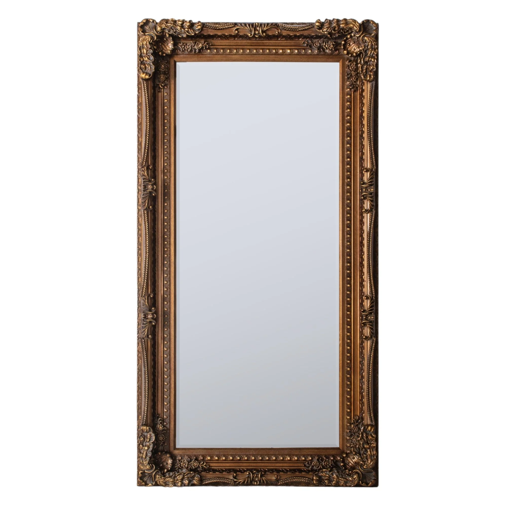 Carved Leonard Leaner Mirror Gold