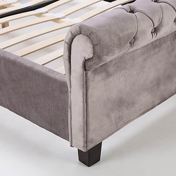 Orbit Silver Velvet 4'6 Double Bed