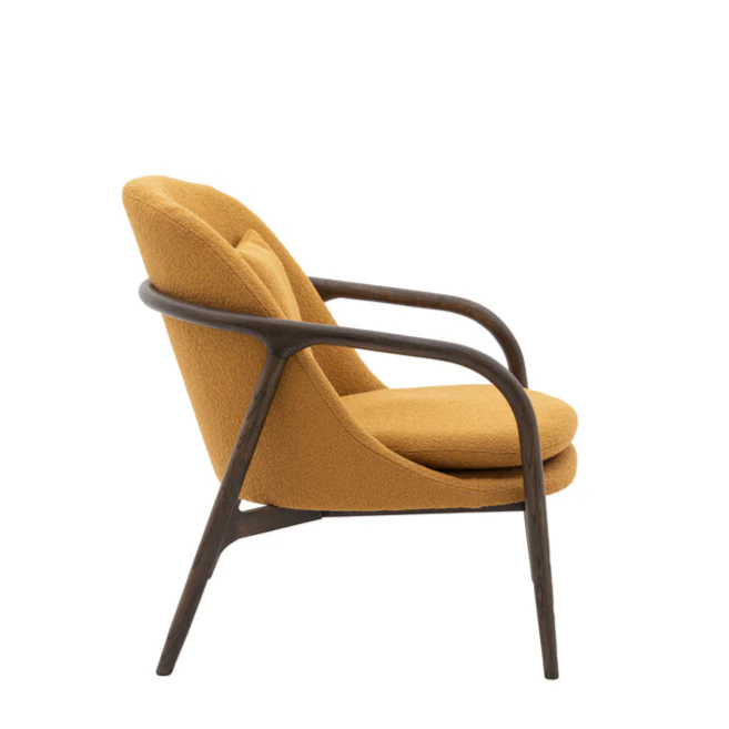 Ochre Yellow Fabric Accent Armchair