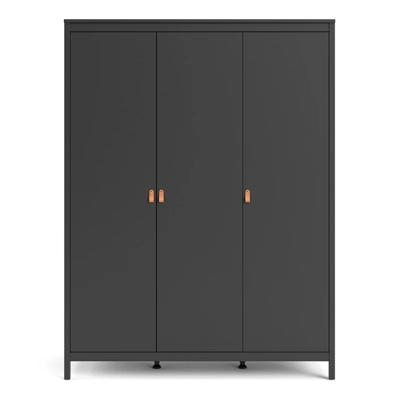 Barcelona 3 Door Wardrobe - Matt Black