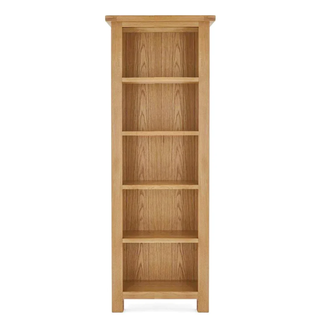 Sailsbury Solid Oak Tall Slim Bookcase - 180cm