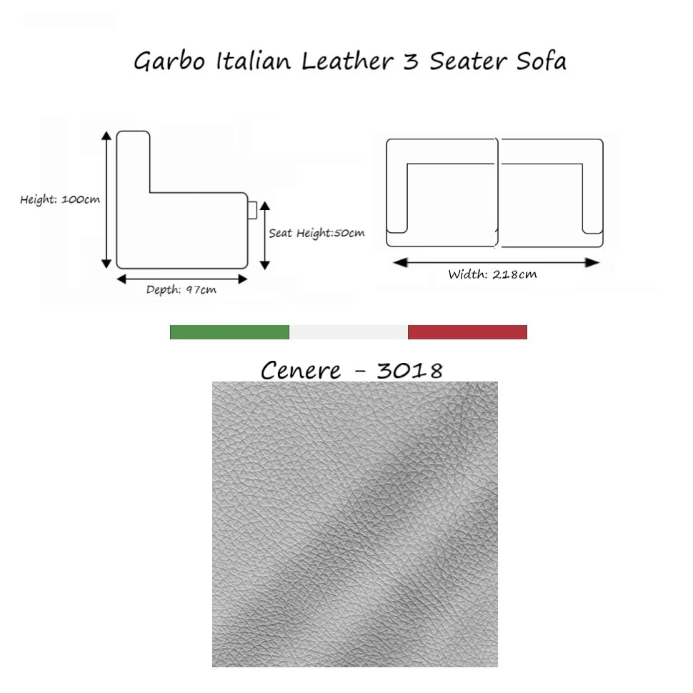 Garbo Luxury Italian Leather Sofa Collection - Various Options