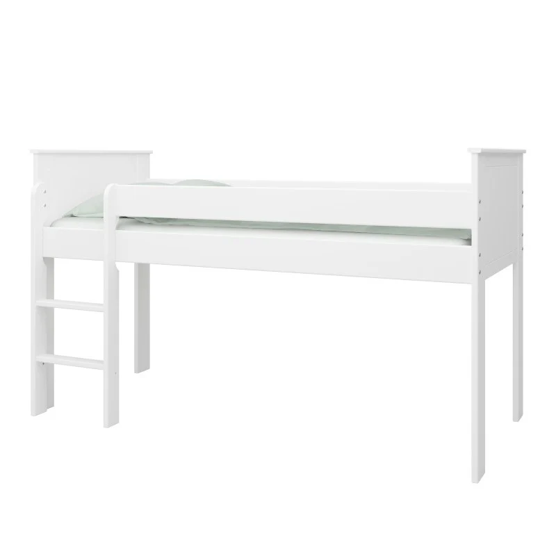 Alba Mid Sleeper Bed With Optional Pull Out Desk - White