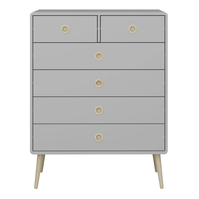 Softline 2 Over 4 Chest Of Drawers - Grey