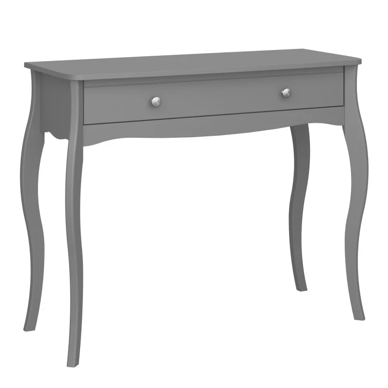 Baroque 1 Drawer Dressing Table Set - Grey Painted Finish