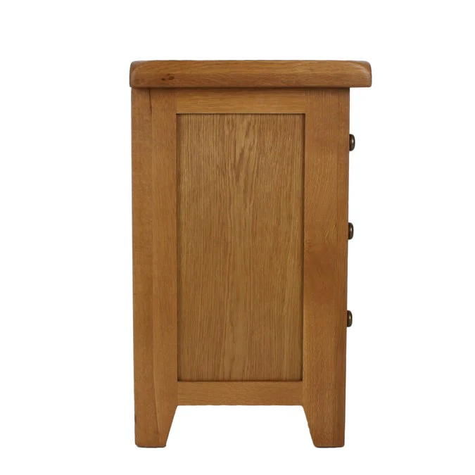 Torino Country Solid Oak 3 Drawer Bedside Table