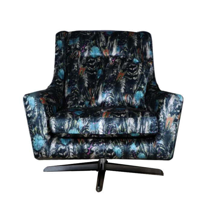 Feathers Jewel Fabric Swivel Chair