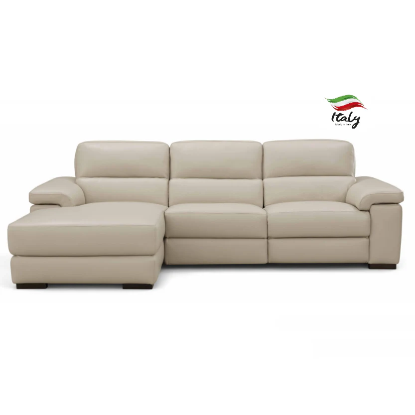 Stresa Italian Leather Power Recliner Chaise Sofa - Choice Of Leathers