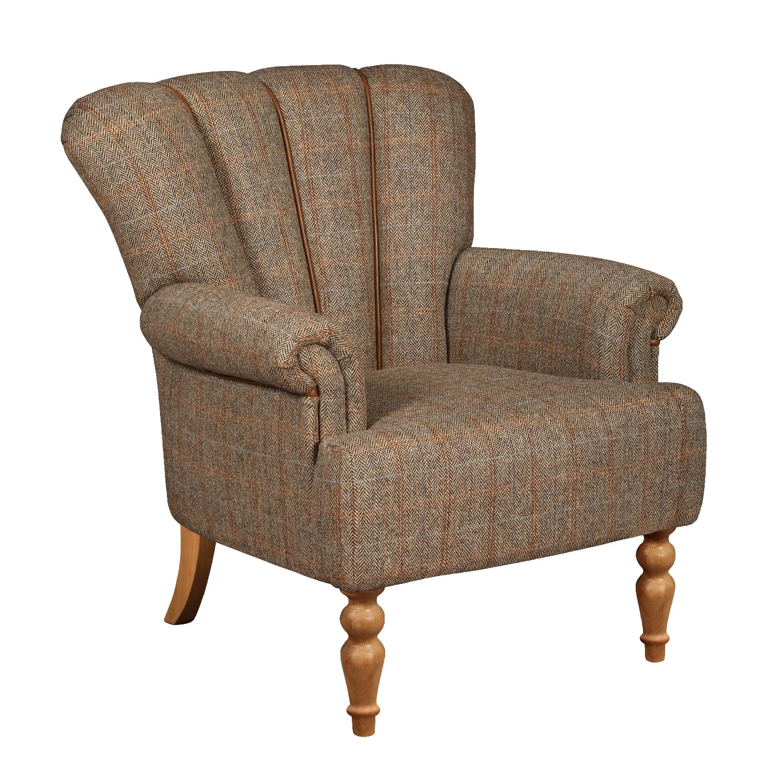 Lily Harris Tweed & Vintage Leather Chair - Choice Of Size - Upholstery & Feet
