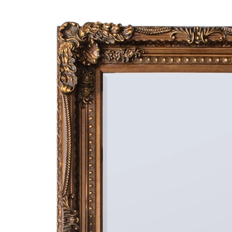 Carved Leonard Leaner Mirror Gold
