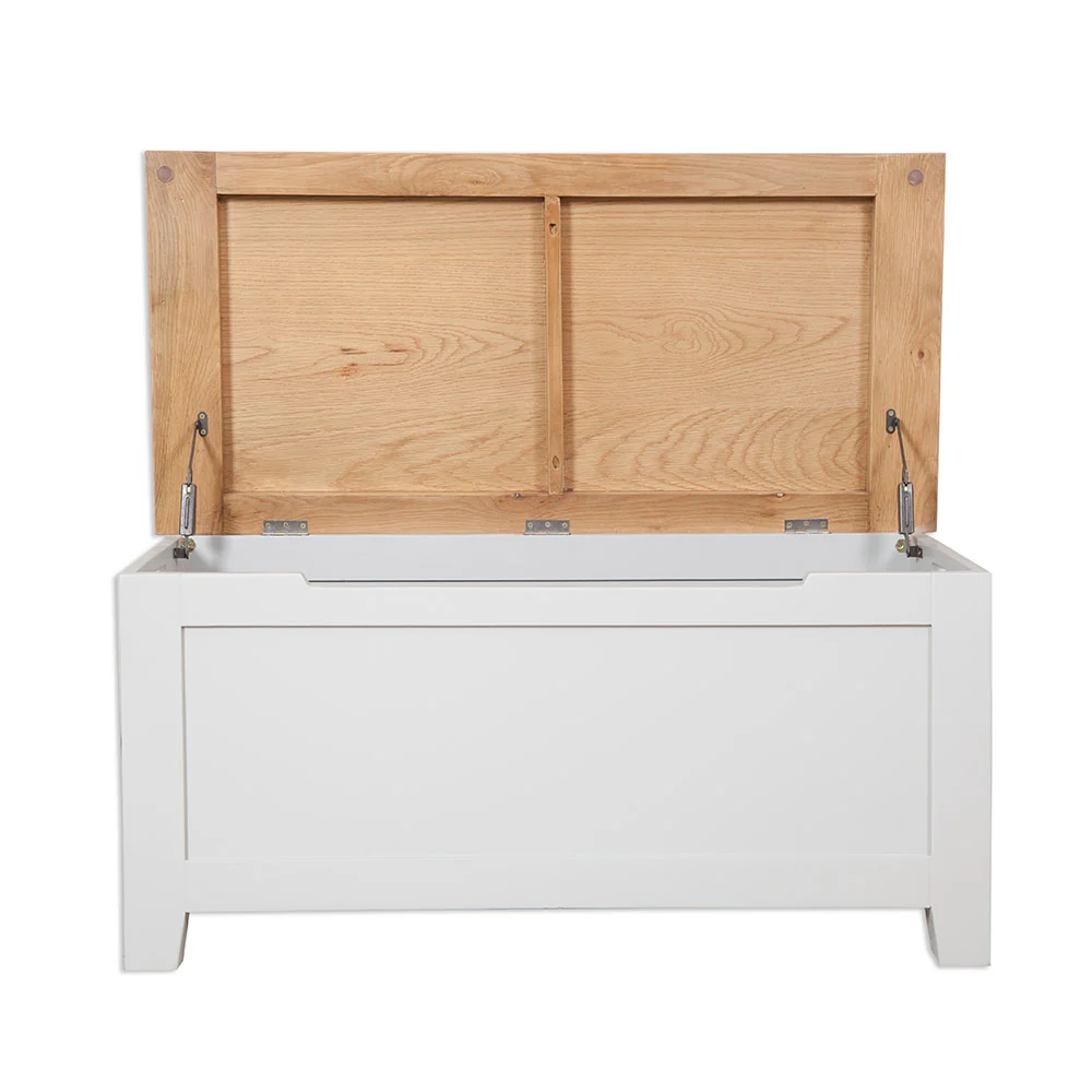 St.Ives French Grey & Oak Blanket Box