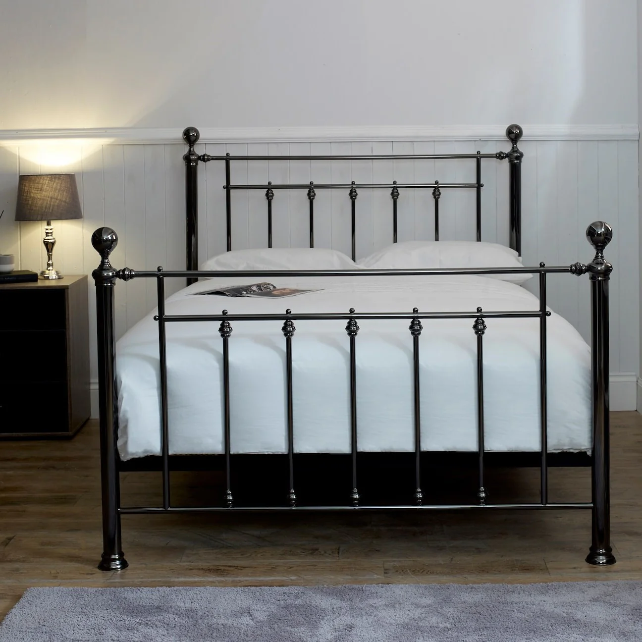 Libra Black Chrome 5ft King Size Bed Frame
