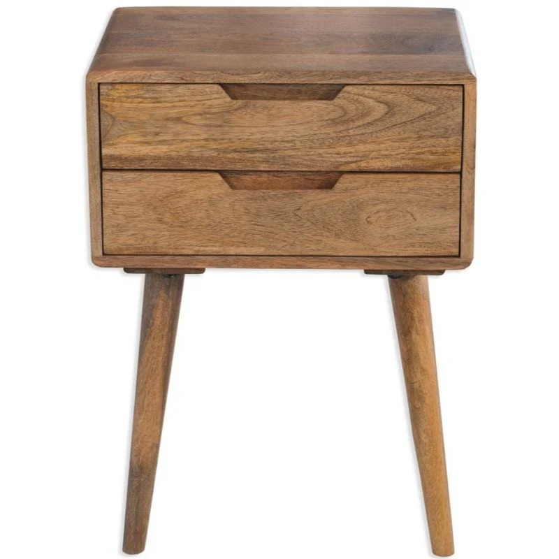 Janeiro Mango Wood 2 Drawer Side Table