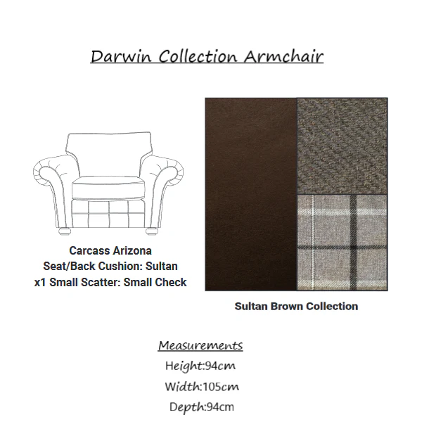 Darwin Fabric Armchair & Love Chair Collection - Choice Of Fabrics