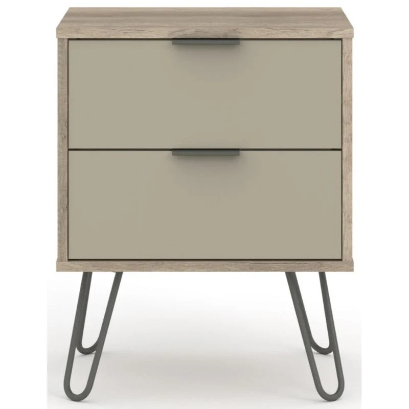 Augusta Driftwood Bedside Cabinet with Hairpin Legs