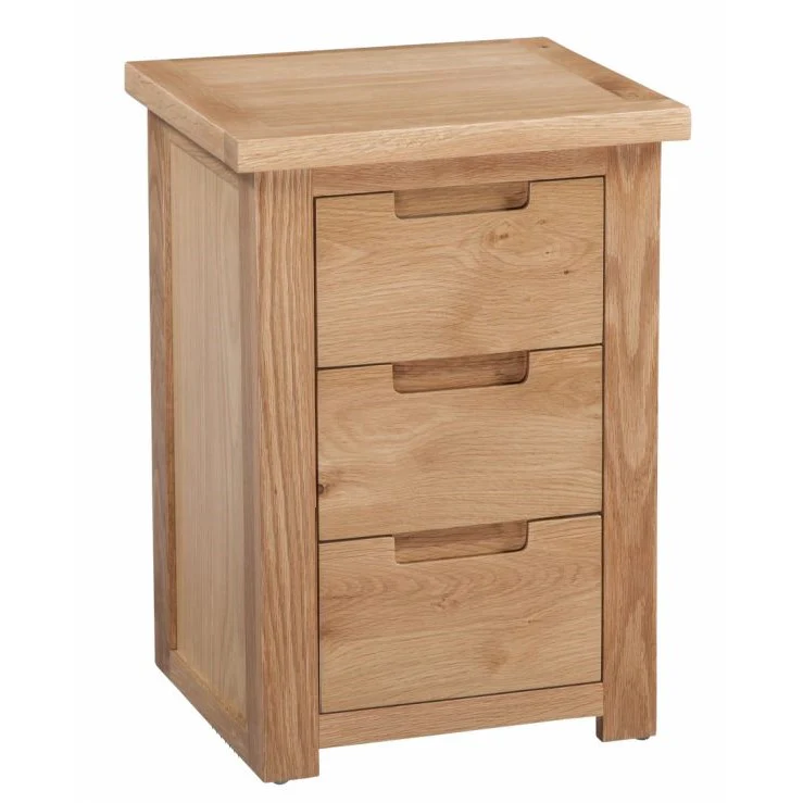 Romsey Solid Oak 3 Drawer Bedside Cabinet
