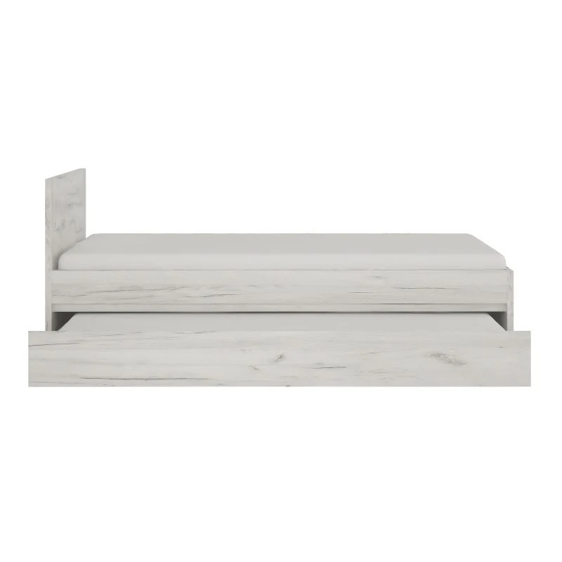 Angelica Single Bed with Pull Out under bed (Inc Slats) - White Oak