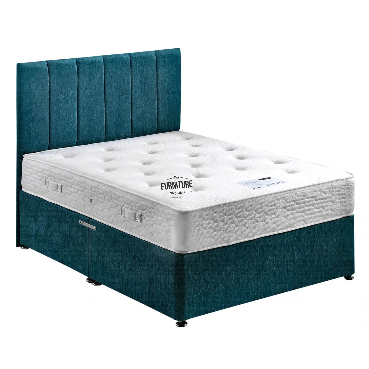 Regal Orthopedic Divan Bed Set - Base + Mattress + Headboard - Choice Of Sizes & Fabrics