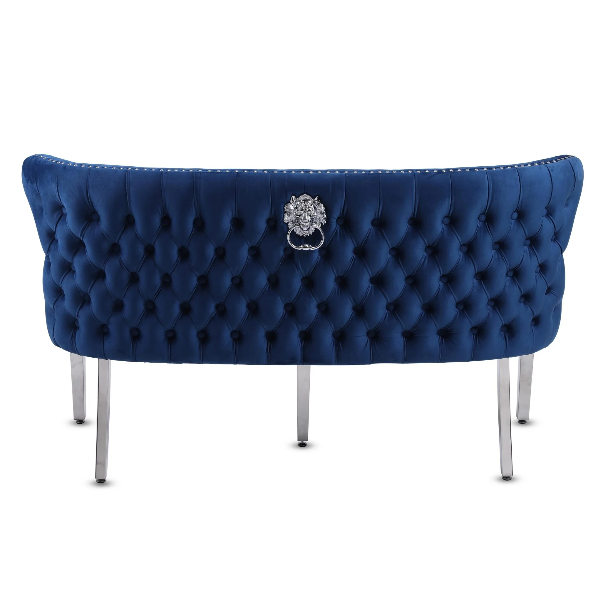 Valentino Blue Velvet Button Back Bench