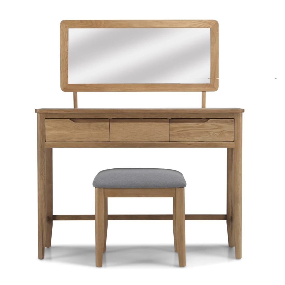 Harkuta Solid Oak Dressing Table  - Dressing Table, Stool & Mirror