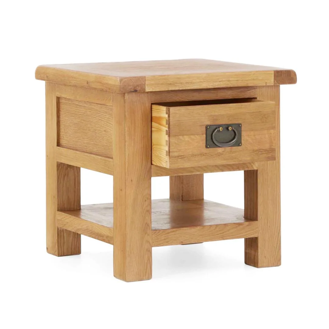 Sailsbury Solid Oak 1 Drawer Lamp Table