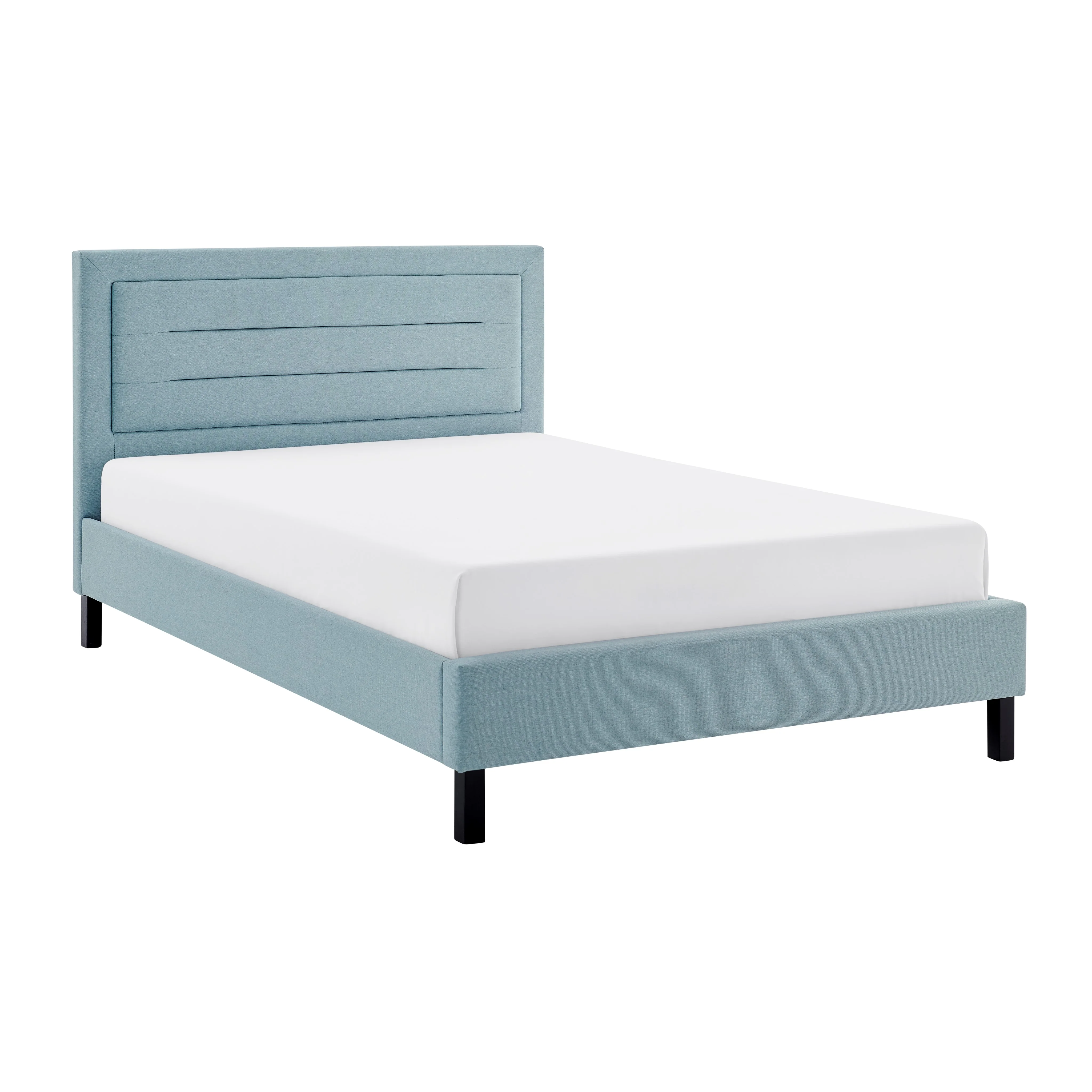 Picasso Duck Egg Blue Fabric Bedstead 4ft 6 Double Bed