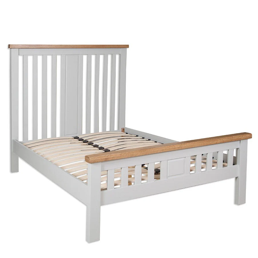 St.Ives French Grey & Oak Double Bedstead