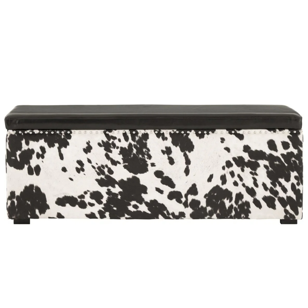 Rodeo Cowhide Storage Bench Seat