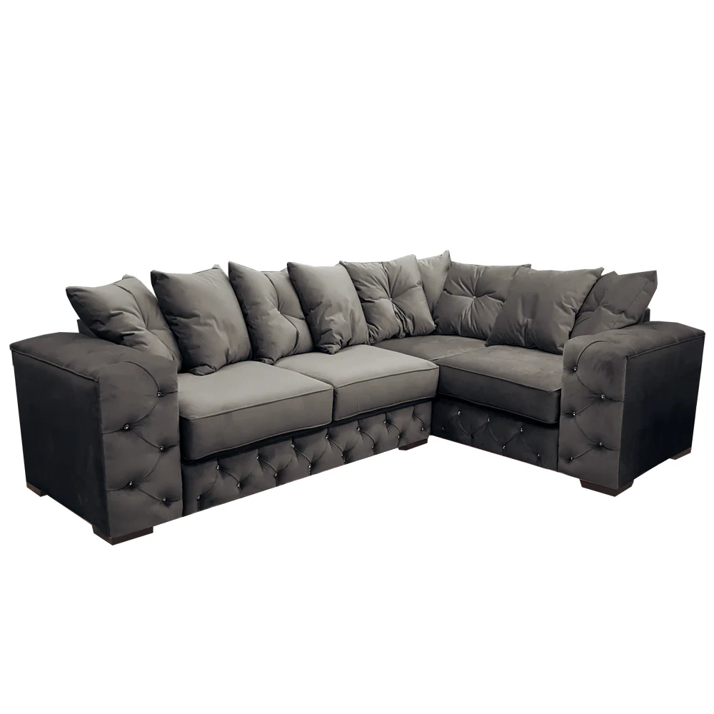 Deluxe Corner Velvet L Shaped Sofa - Choice Of Colours