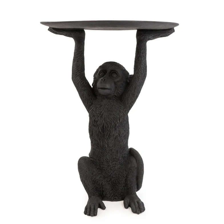 Marcel Monkey Black Resin Side Table