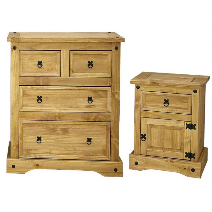 Corona Wardrobe, Chest Drawers & Bedside - Bedroom Set