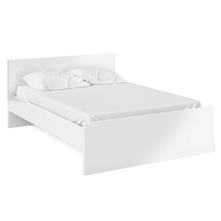 Naiah Double Bed 4ft6 - White High Gloss - Optional Storage Drawers