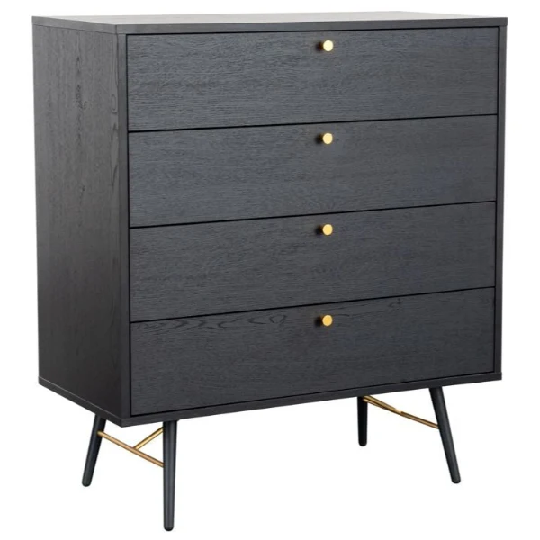 Barcelona Black & Copper 4 Drawer Chest